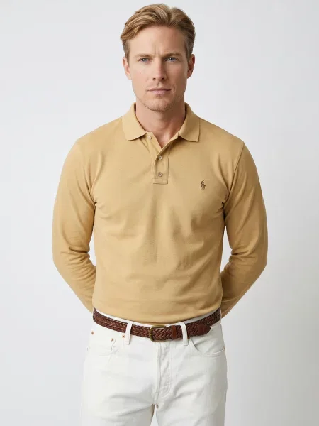 Polokošeľa Polo Ralph Lauren so sieťovinou béžová