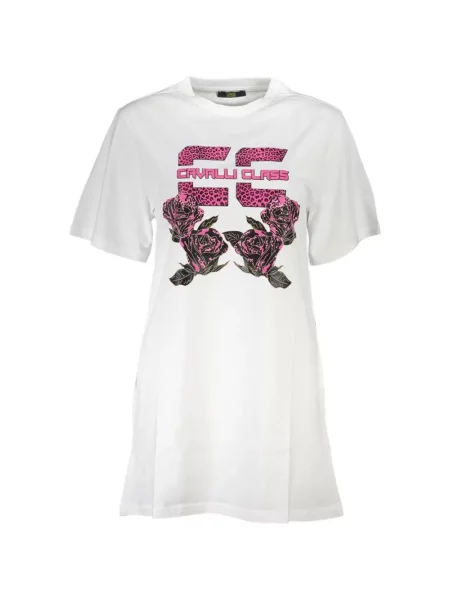 Scurt rochie mini Cavalli Class alb