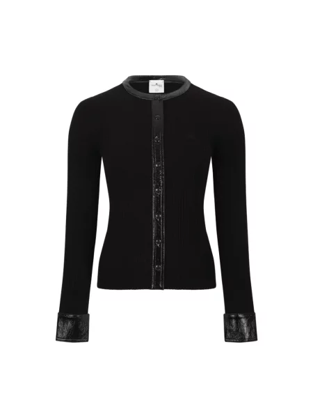 Dzianinowy kardigan Courreges czarny