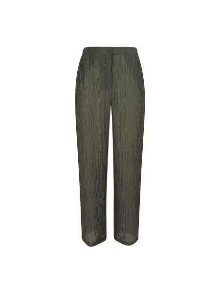 Spodnie Emporio Armani z wysoką talią zielone