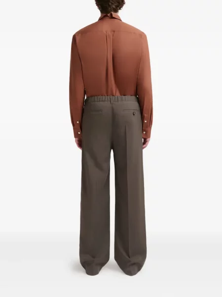 Pantaloni Marni plisate maro