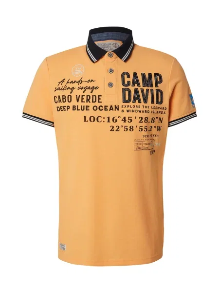 CAMP DAVID Majica oranžna / črna bela