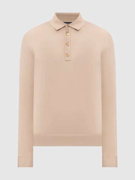 Поло Stefano Ricci с длинным рукавом бежевое