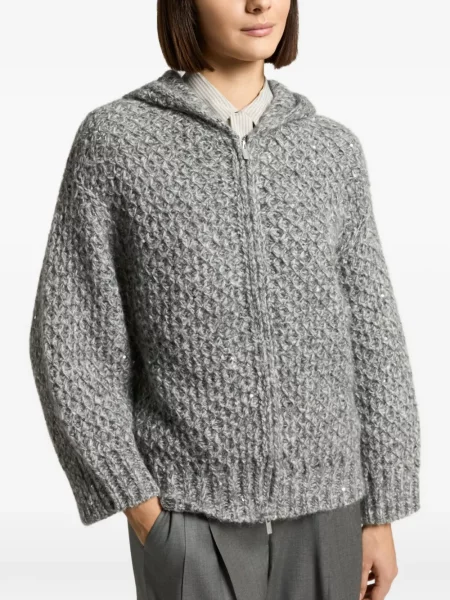 Cardigan Peserico cu glugă gri