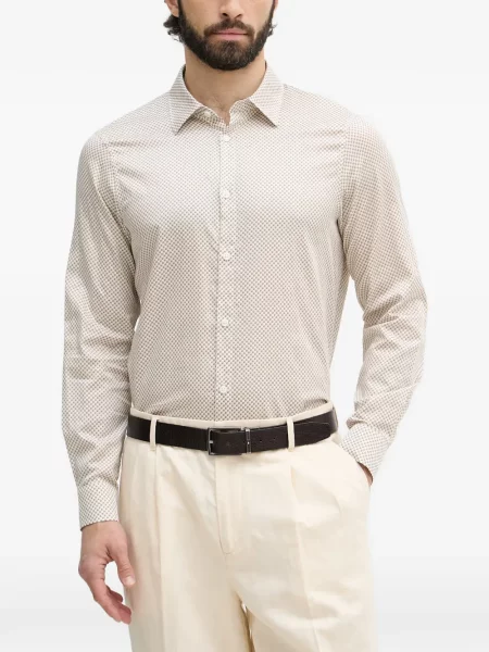Lung cămașă Armani Exchange în carouri cu imagine