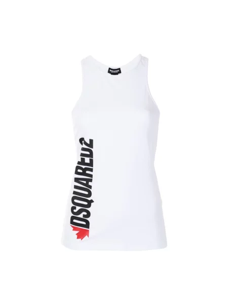 Top Dsquared2 bez rękawów biały