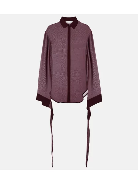 Cămașă The Frankie Shop din șifon bordo