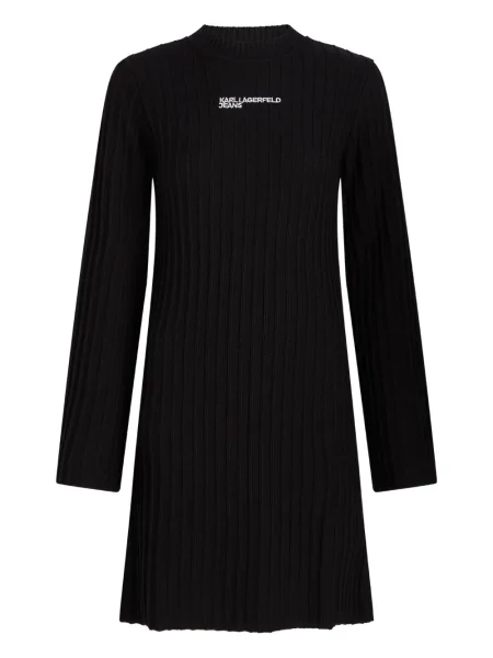 Dzianinowa sukienka jeansowa Karl Lagerfeld Jeans garniturowa czarna