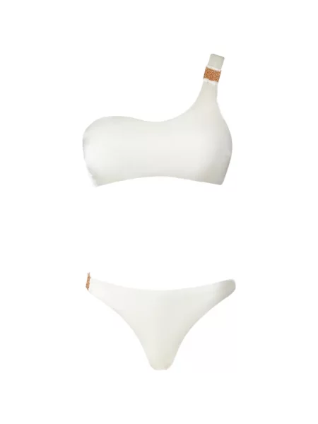 Bikini Sofia Erhan cu un umăr gol alb