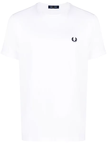 Tricou Fred Perry cu broderie alb