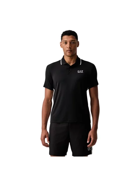 Koszulka polo Emporio Armani Ea7 do tenisa czarna