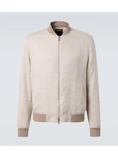 Ленено яке тип бомбър Zegna бежово