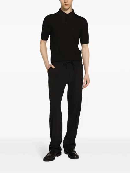Šilkinė polo marškinėliai Dolce & Gabbana juoda