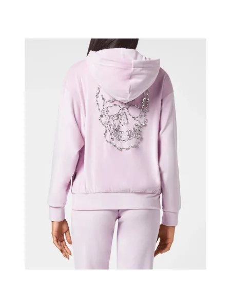 Bluza z kapturem Philipp Plein z kapturem różowa