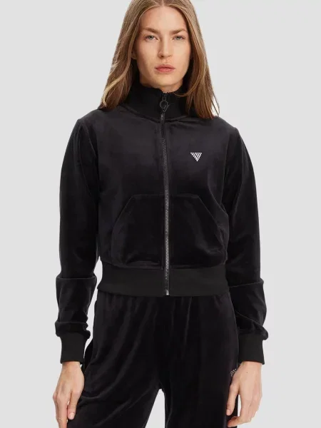 Велюровий светр Guess чорний