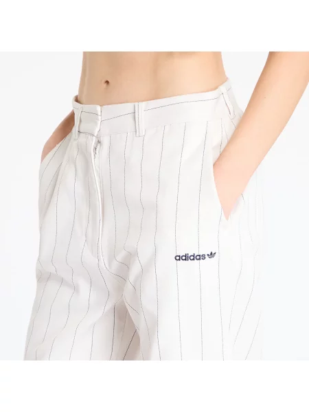 Панталони adidas Pinstripe Twill Loose Pants White/ Off White/ Night Indigo 34 бежово