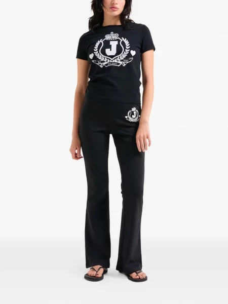 Hlače Juicy Couture s printom lepršave crna