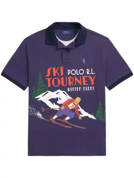 Vunena odgovarati polo majica Polo Ralph Lauren s printom zelena