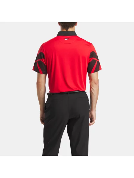 Reebok koszulka polo Signature Vector z blokami kolorówunisex RED/BLACK Size: S czarna