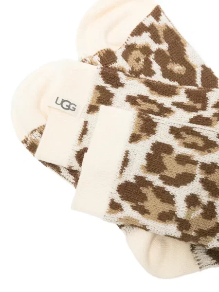 Чорапи Ugg с принт с леопардов принт от овча кожа