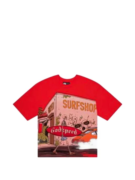 Tricou Godspeed cu imagine roșu