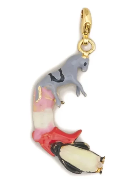 Pandantiv Marni cu imprimeu animal print auriu