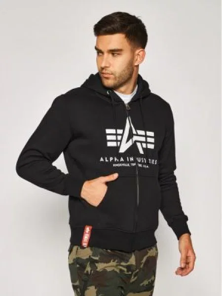 ALPHA INDUSTRIES Mikina černá bílá