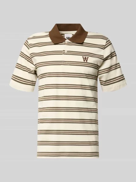Koszulka polo w kroju slim fit z naszywką z logo model Colton' Wood Wood beżowe