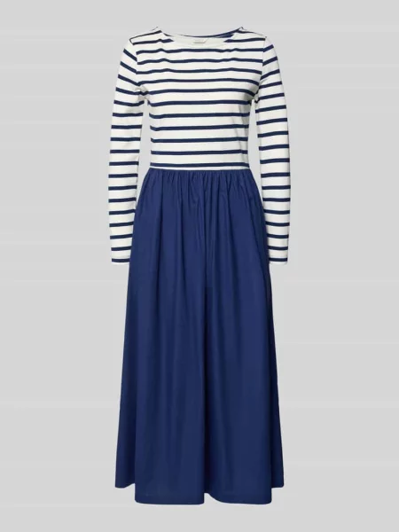 Sukienka midi o kroju regular fit z wpuszczanymi model Sulaima' B.young granatowa