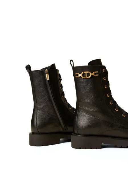 Botine Twinset cu șireturi din dantelă negru