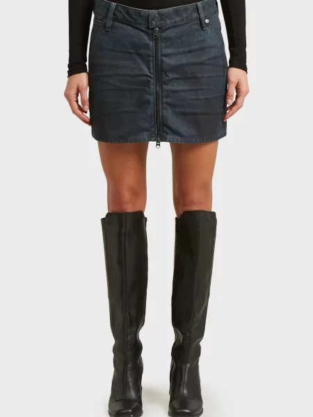 Міні джинсова спідниця G-star Raw синя