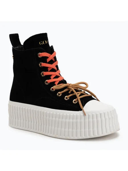 Semišové zateplené tenisky Goe na platformě černé