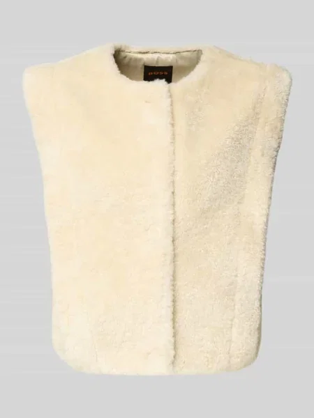 Kamizelka o kroju regular fit z imitacji futerka model ‘C_COSILA’ Boss Orange beżowa