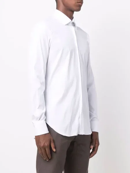 Poplínová dlouhá košile Barba bílá