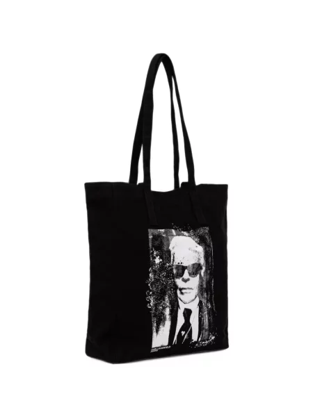 Шопинг чанта Karl Lagerfeld Jeans с принт черно