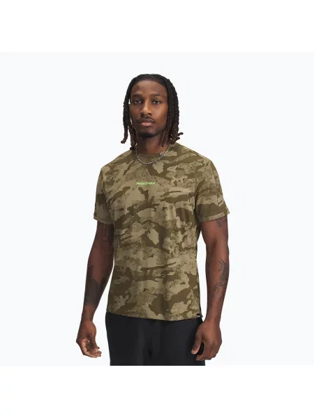 Tricou de antrenament bărbați Under Armour Project Rock Iso Chill SS bayou/timberwolf taupe/baroque green verde