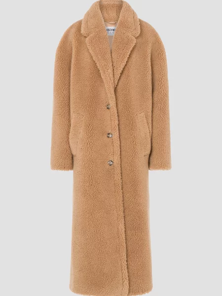 Шуба Moschino бежевий