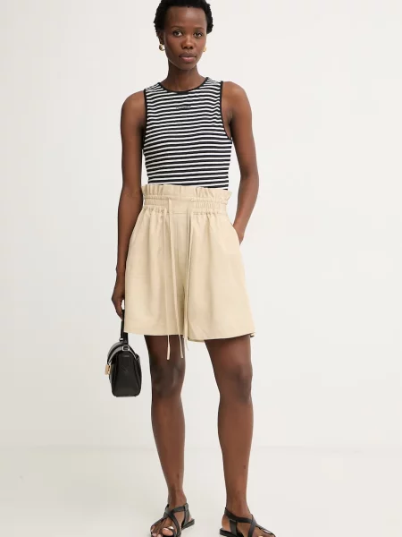 BOSS Orange шорти з додаванням льону C Tacolina помаранчеві