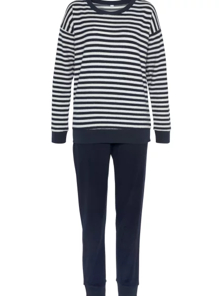 VIVANCE Pijama bleumarin alb