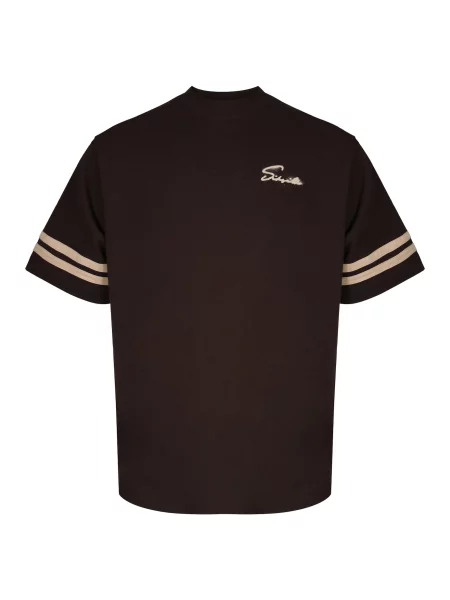 SikSilk Tricou Script coniac / închis maro