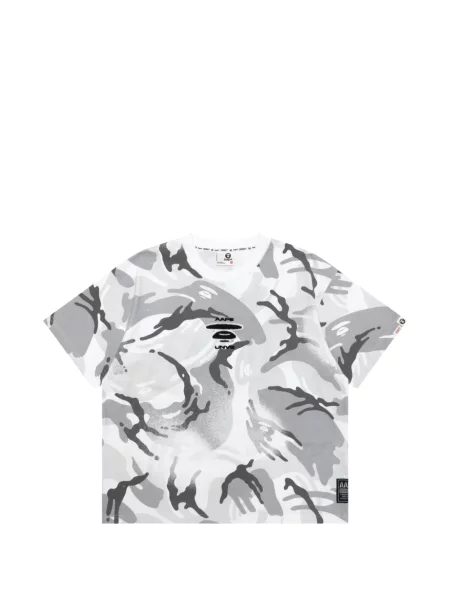 Tricou Aape By A Bathing Ape cu broderie cu model camuflaj alb