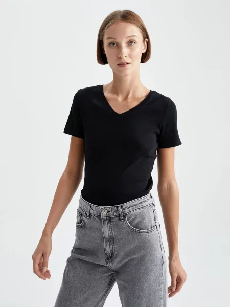 DeFacto Футболка без підкладки чорний