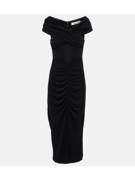 Rochie midi Diane Von Furstenberg din jerseu până la genunchi de costum negru