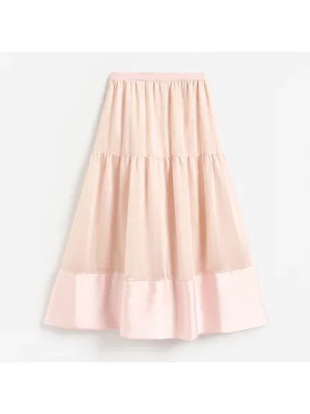 Reserved Maxi sukně s lyocellem pastelově růžová