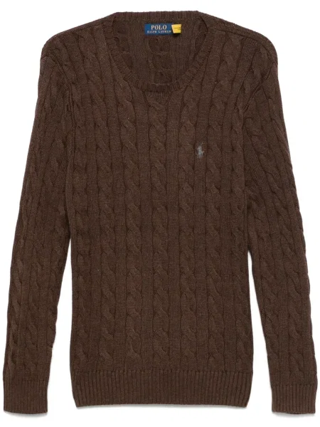 Raštuotas marškinėliai Polo Ralph Lauren ruda