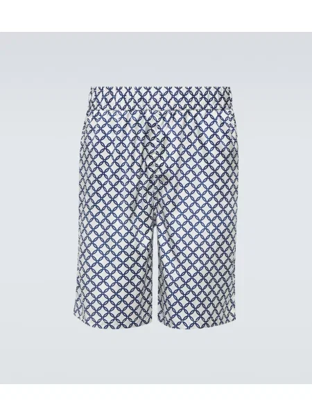 Pantaloni scurți Frescobol Carioca de mătase cu imagine alb