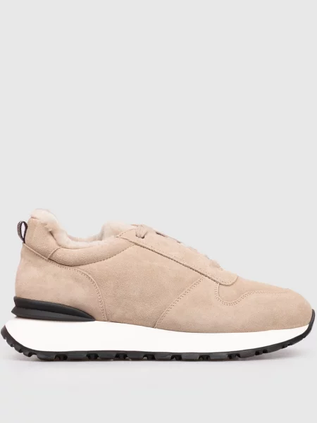 Замшеві кросівки на хутрі Doucal's бежеві