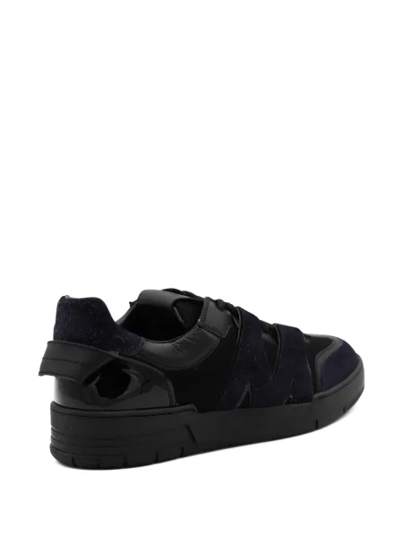 Sneakerși Moschino cu șireturi din piele de căprioară negru