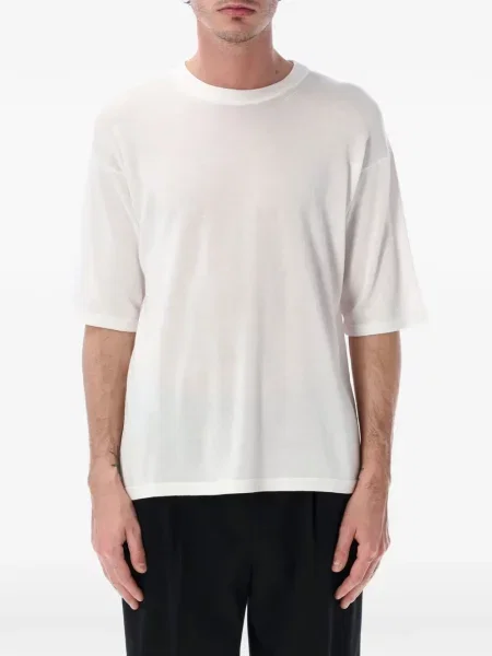 Tricou Roberto Collina tricotate alb