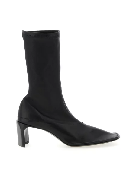Botki Jil Sander skórzane czarne